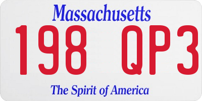 MA license plate 198QP3