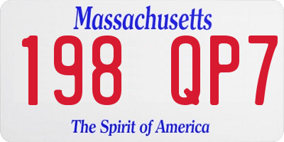 MA license plate 198QP7