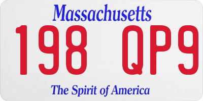 MA license plate 198QP9
