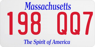 MA license plate 198QQ7