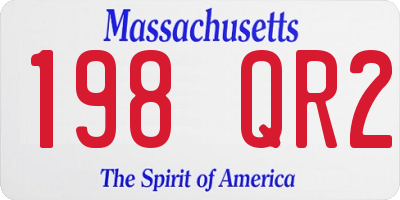 MA license plate 198QR2