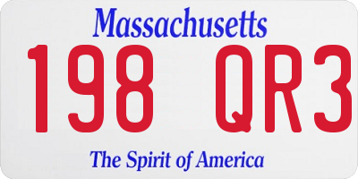 MA license plate 198QR3