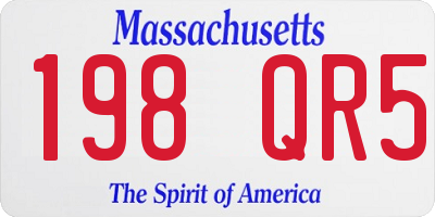 MA license plate 198QR5