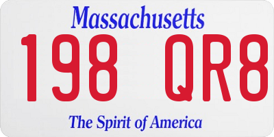 MA license plate 198QR8