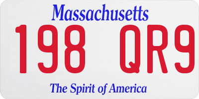 MA license plate 198QR9
