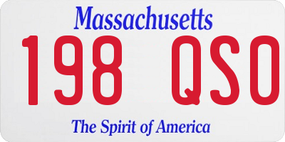 MA license plate 198QS0