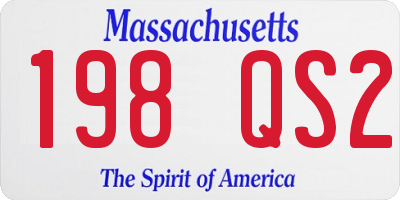 MA license plate 198QS2