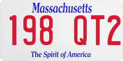 MA license plate 198QT2