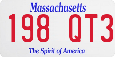 MA license plate 198QT3