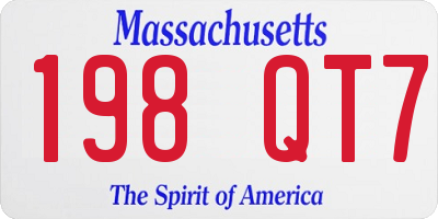 MA license plate 198QT7