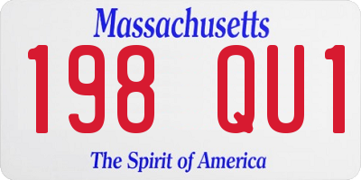 MA license plate 198QU1