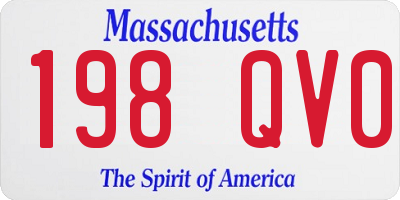 MA license plate 198QV0