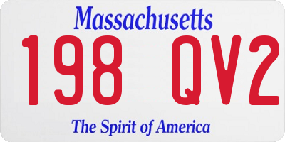 MA license plate 198QV2