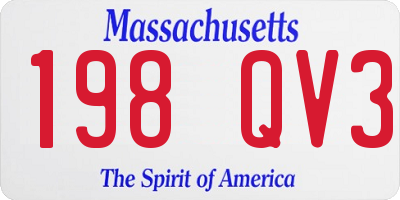 MA license plate 198QV3