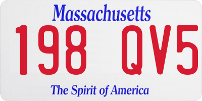 MA license plate 198QV5