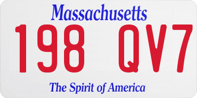 MA license plate 198QV7
