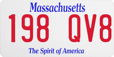 MA license plate 198QV8
