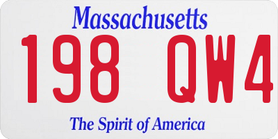 MA license plate 198QW4