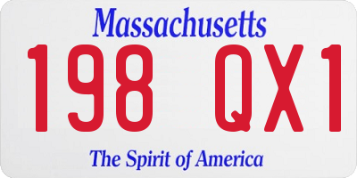 MA license plate 198QX1