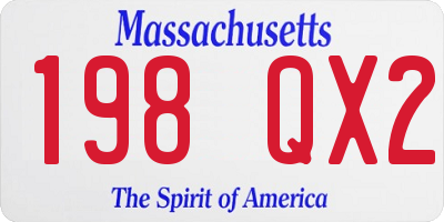 MA license plate 198QX2