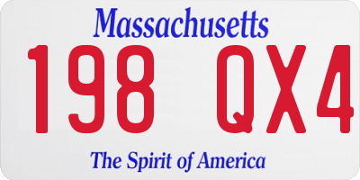 MA license plate 198QX4