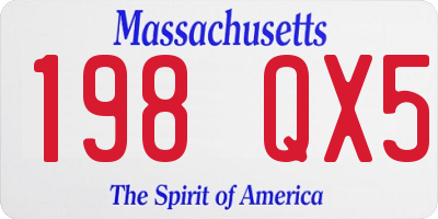 MA license plate 198QX5