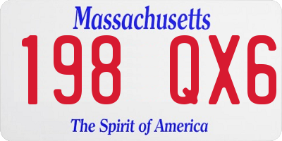 MA license plate 198QX6