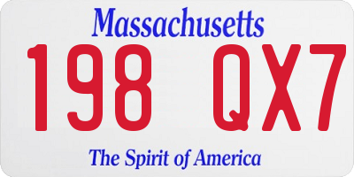MA license plate 198QX7