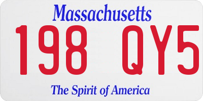 MA license plate 198QY5