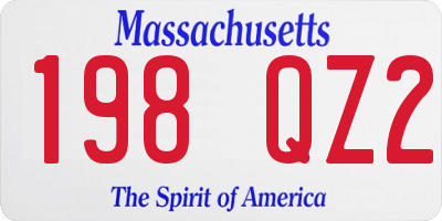 MA license plate 198QZ2
