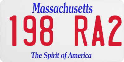 MA license plate 198RA2