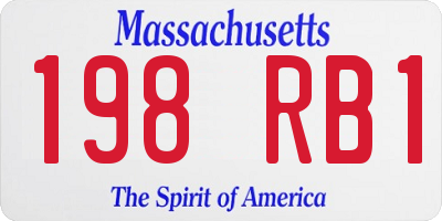 MA license plate 198RB1
