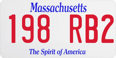 MA license plate 198RB2