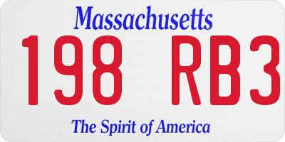 MA license plate 198RB3