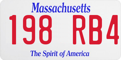 MA license plate 198RB4