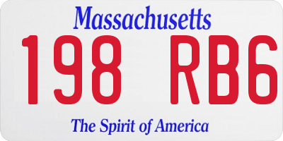 MA license plate 198RB6