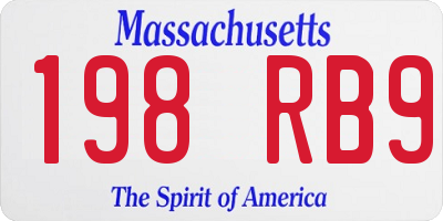 MA license plate 198RB9