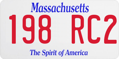 MA license plate 198RC2