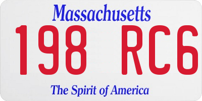 MA license plate 198RC6