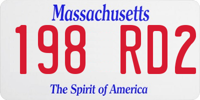 MA license plate 198RD2