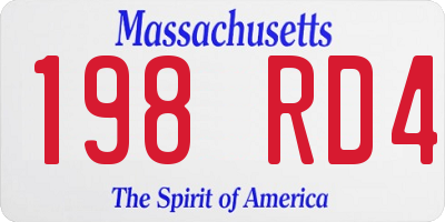 MA license plate 198RD4