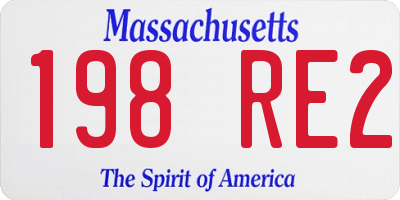 MA license plate 198RE2