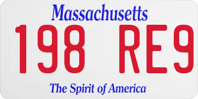 MA license plate 198RE9
