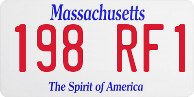 MA license plate 198RF1