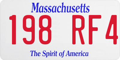 MA license plate 198RF4