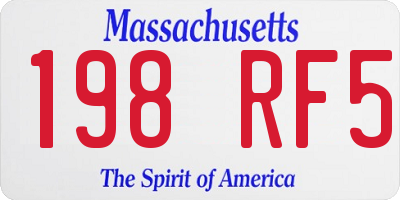 MA license plate 198RF5