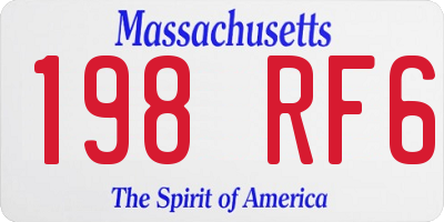 MA license plate 198RF6