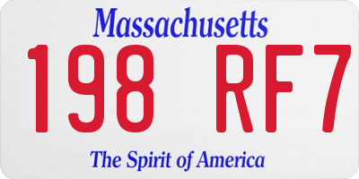 MA license plate 198RF7