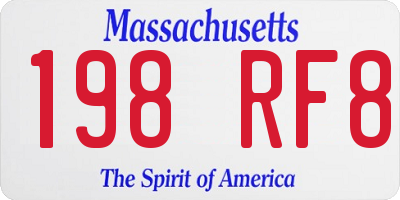 MA license plate 198RF8