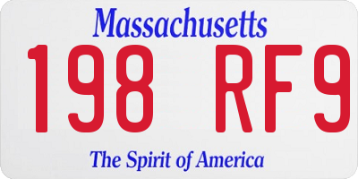 MA license plate 198RF9